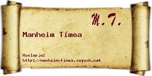 Manheim Tímea névjegykártya